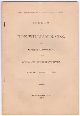 3731111] Speech of Hon. William R. Cox, of North Carolina, in the House of Representatives,...