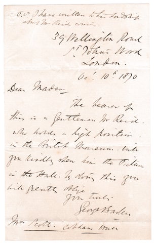 3731179] [Autograph Letter Signed by George Barker, Jr., British Artist and Picture Restorer who...