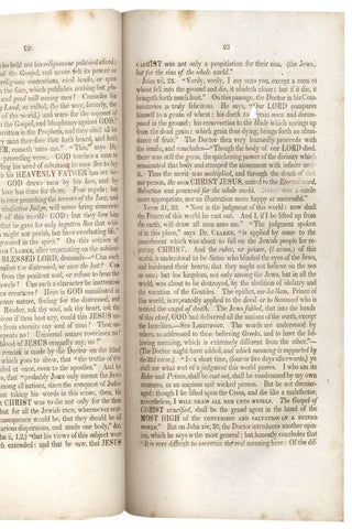 Strictures on Certain Select passages in Doctor Adam Clarke’s Commentary, particularly on those of the New Testament, preceded by a critical review of his extravagant comment on Matthew XXV. 46.