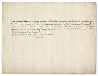 [1735 Louisiana Campaign Document commending the Pilot of the “La Charente” on its voyage to New Orleans].
