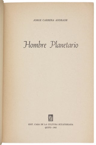 Hombre Planetario. Poesia. (Association Copy)