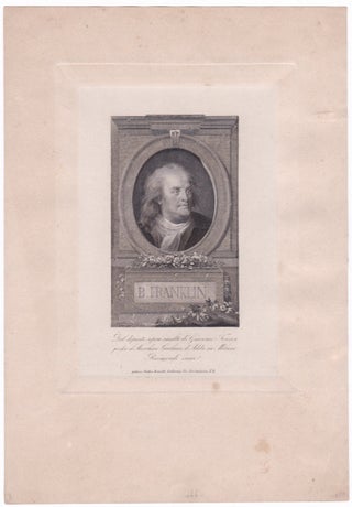 3731329] B. Franklin. Dal dipinto sopra smalto di Giacomo Touron, presso il Marchese Girolamo...