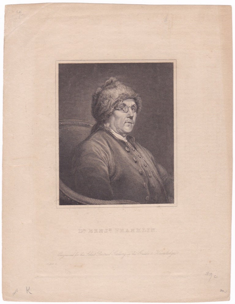 [3731356] Dr. Benjn. Franklin. Engraved for the Select Portrait Gallery in the Guide to Knowledge. Charles Nicolas after COCHIN.