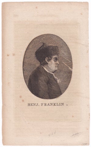 3731361] Benj. Franklin. [Benjamin Franklin Portrait Engraving]. after Jean Bapitste Nini