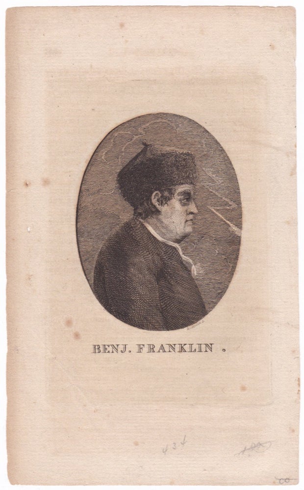 [3731361] Benj. Franklin. [Benjamin Franklin Portrait Engraving]. after Jean Bapitste Nini.