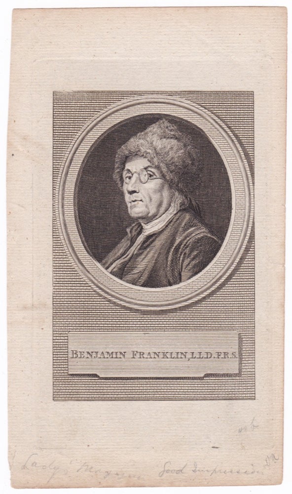 [3731368] Benjamin Franklin, L.L.D. F.R.S. [Benjamin Franklin Portrait Engraving]. Charles Nicolas after COCHIN.