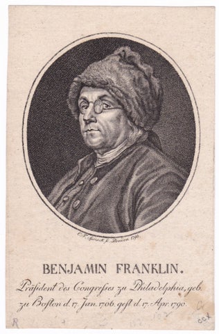 3731369] Benjamin Franklin. Präsident des Congresses zu Philadelphia, geb. zu Boston d. 17 Jan....