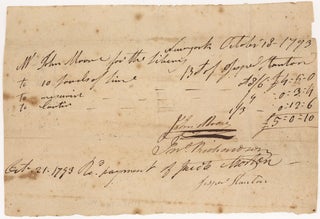3731401] [New York Society Library] New York October 18, 1793. Mr. John Moore for the Libery....