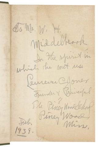 Piney Woods and Its Story. (Signed and with ephemera)