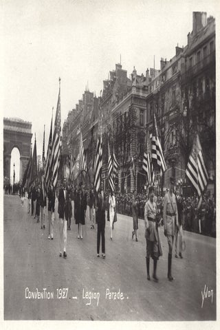 American Legion Parade at the 1927 Paris National Convention, 9 real photo postcards.