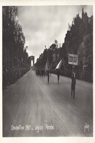 American Legion Parade at the 1927 Paris National Convention, 9 real photo postcards.