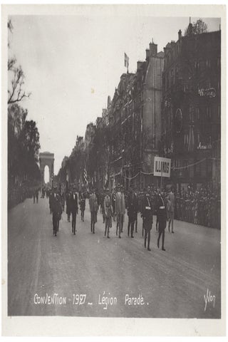 American Legion Parade at the 1927 Paris National Convention, 9 real photo postcards.