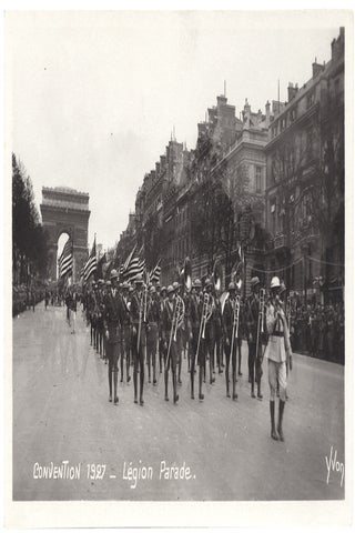 American Legion Parade at the 1927 Paris National Convention, 9 real photo postcards.