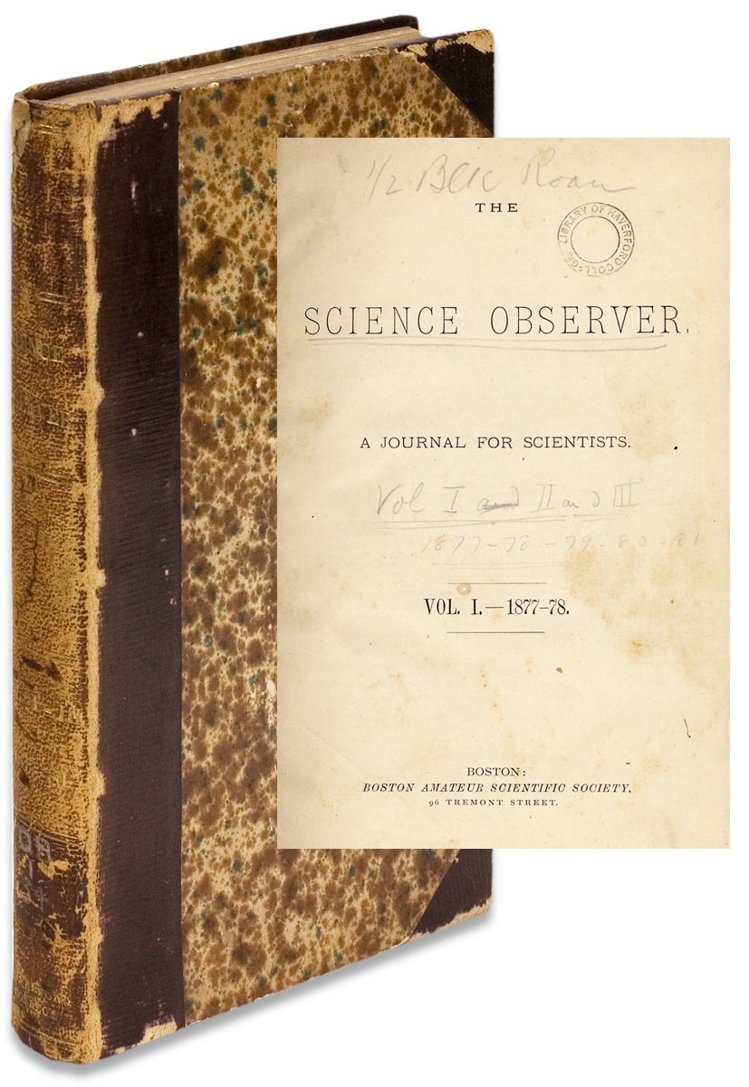 Science Observer The Science Observer. 1877 to 1881. Volume I–III | J. Ritchie Jr
