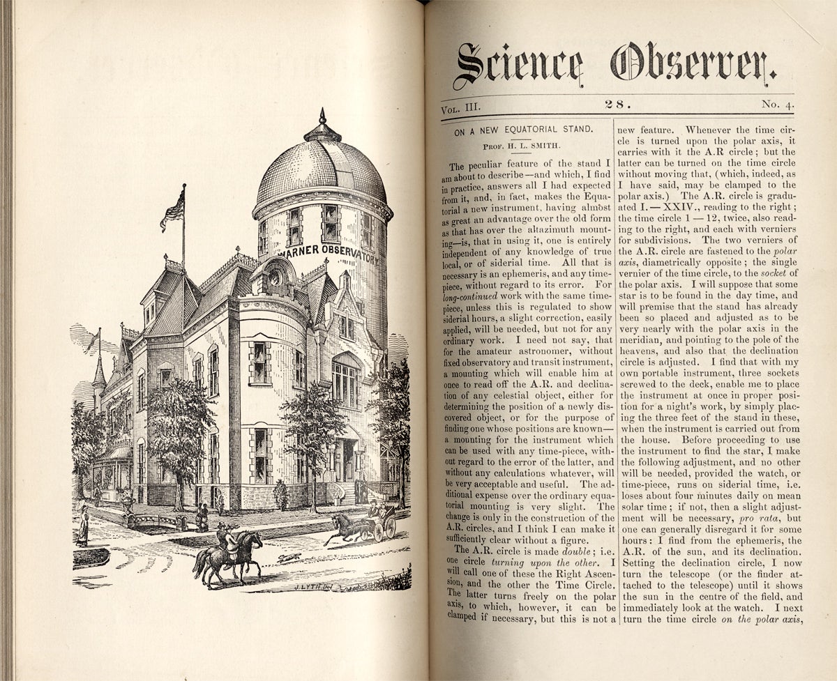 Science Observer The Science Observer. 1877 to 1881. Volume I–III | J. Ritchie Jr