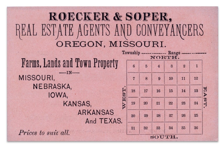 [3731759] Roecker & Soper, Real Estate, Insurance, and General Collection Agents, Oregon, Missouri. Roecker and Soper.