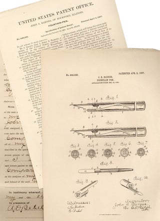 3731894] Original 1903 Lever-Filled Fountain Pen patent assignment given to inventor and...