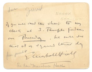 3731900] Autograph Note Signed by “The Great Defender” —famed lawyer Sir Edward Marshall...