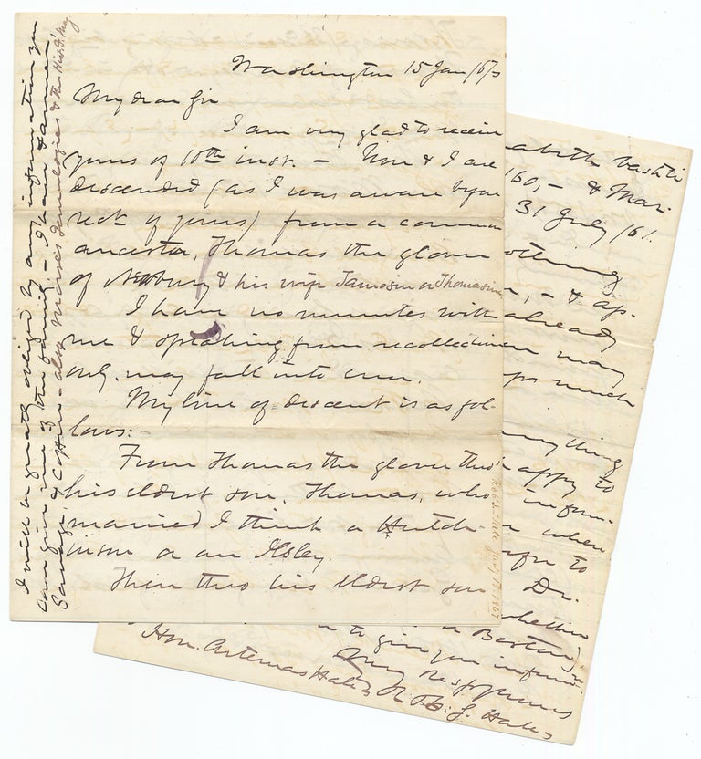 [3731903] 1867 Autograph Letter Signed by Robert Safford Hale, Lawyer and Congressman, Vermont-native. Robert Safford Hale.