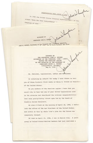 3731922] Birthday Speech in Honor of President Harry S. Truman Signed by U.S. Secretary of the...