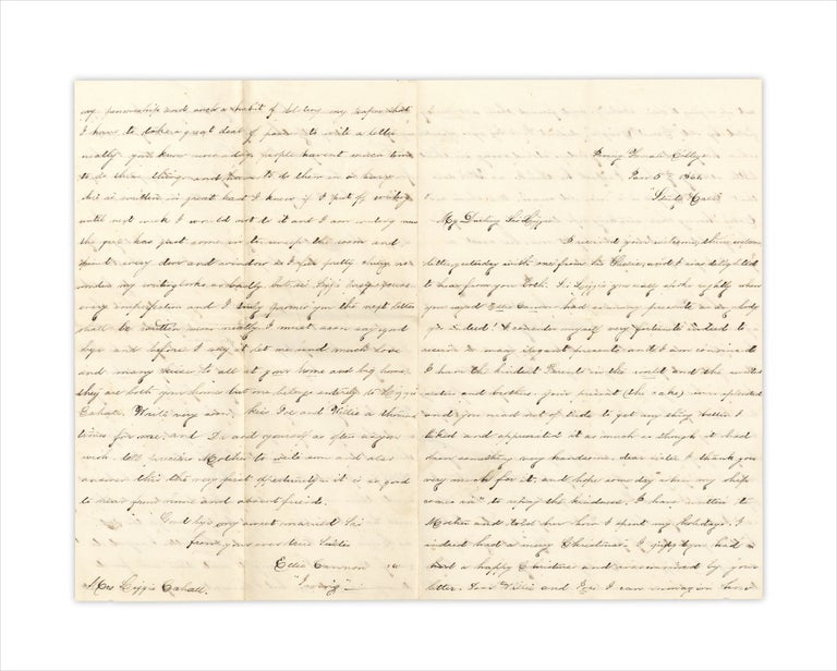 [3731986] 1852–1861 Five Letters to the Eldest Daughter of Delaware’s 41st Governor, William Cannon of Bridgeville, Sussex County, Delaware.