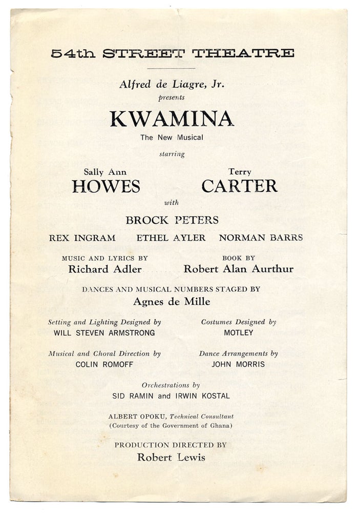 [3731997] Kwamina. The New Musical. Afred de Liagre Jr.