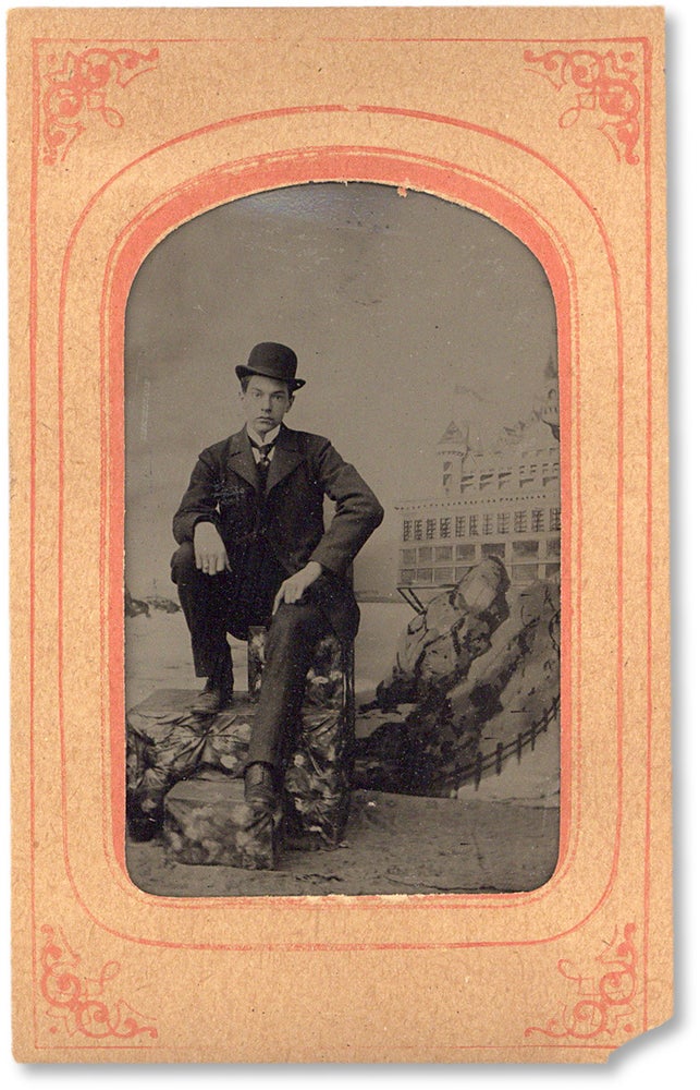 [3732610] 1896 Souvenir Tintype Photograph from Sutro Baths, San Francisco, California. photographer W C. Billington.
