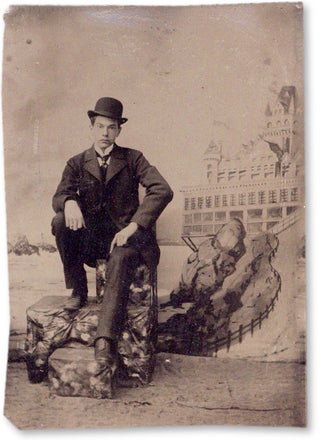 1896 Souvenir Tintype Photograph from Sutro Baths, San Francisco, California.