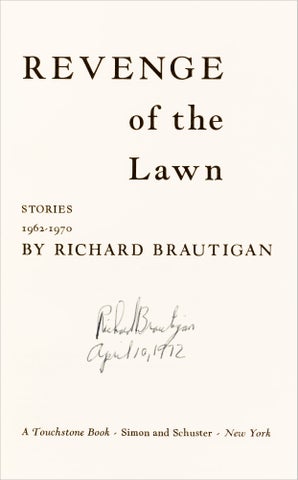 Revenge of the Lawn. Stories 1962-1970. (Signed)
