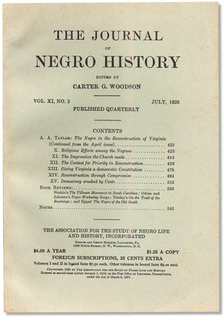 3732899] The Journal of Negro History, Vol. XI, No. 3, July 1926. Carter G. Woodson, 1875–1950