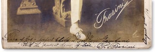 Large signed 1914 photograph of Pietro Frosini playing an accordion.