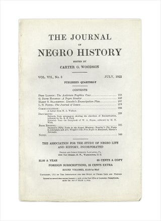 3732953] The Journal of Negro History, Vol. VII, No. 3, July 1922. Carter G. Woodson,...