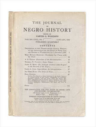 3732960] The Journal of Negro History, Vol. XXIII, No. 1, January 1938. Carter G. Woodson,...