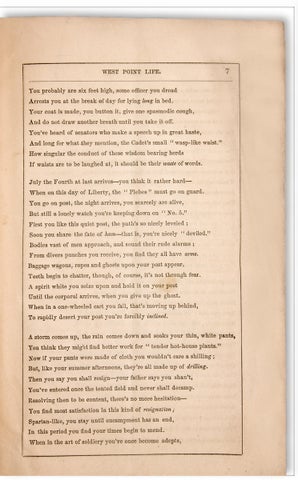 [Association Copy] West Point Life: An Anonymous Communication, Read Before a Public Meeting of the Dialectic Society, United States Military Academy, March 5, 1859.