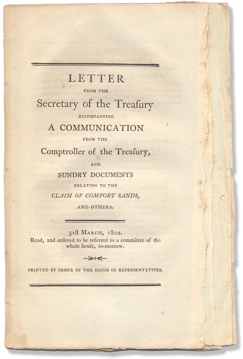 Comptroller Letter Sample Letter from the Secretary of the Treasury Accompanying a Communication ...