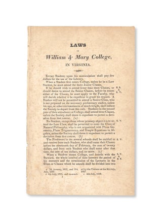 3733094] Laws of William & Mary, in Virginia. The College
