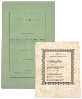 3733103] [Small broadside within:] A Discourse, Delivered in Duxbury, August 31st, 1838, on...