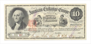 3733137] Circa 1880s American Exchange in Europe Share Warrant, $10/1 Share, Specimen. President...