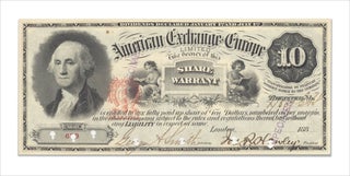 3733138] Circa 1880s American Exchange in Europe Share Warrant, $10/1 Share, Specimen. President...