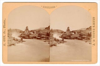 3733307] Ca. 1870s cabinet mount stereoview of Luzerne Falls near Glens Falls, New York by A....