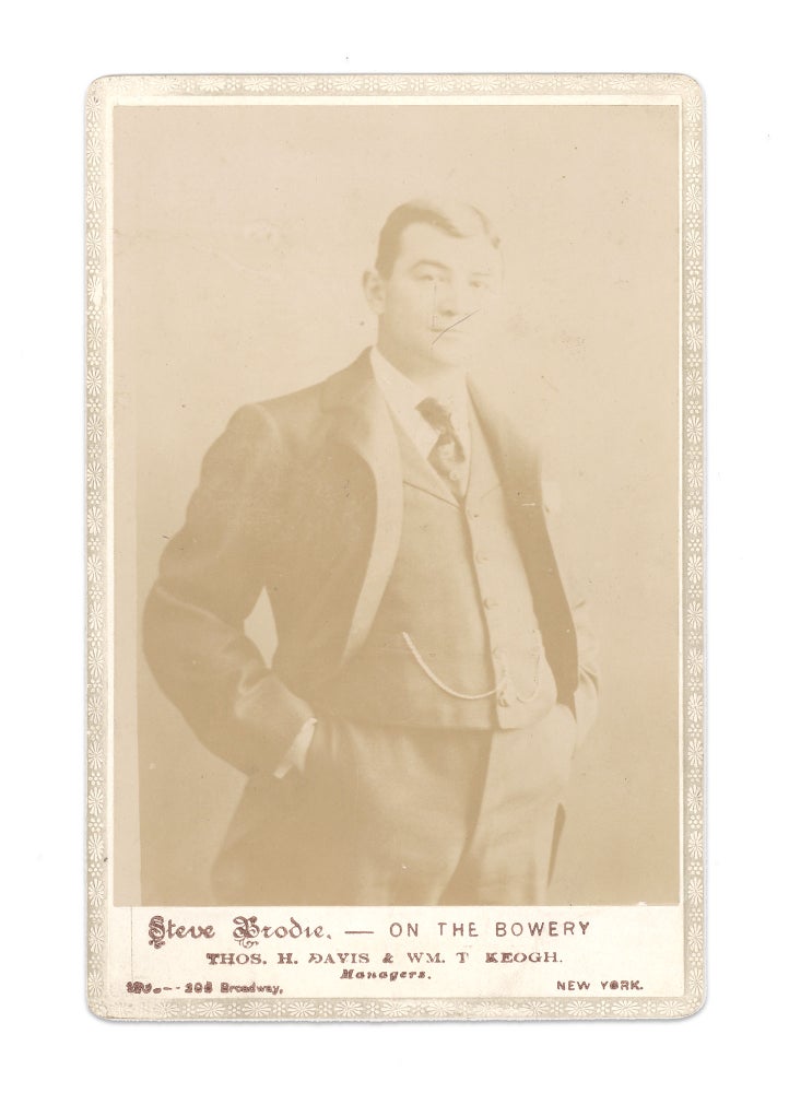 [3733316] Ca. 1880s cabinet card photograph of Steve Brodie, theater performer and Brooklyn Bridge jumper. Steve Brodie.