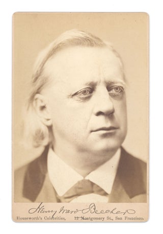 Cabinet card photograph of Henry Ward Beecher published in San Francisco, California.