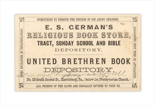 3733435] E.S. German’s Religious Book Store, Tract, Sunday School and Bible Depository…...