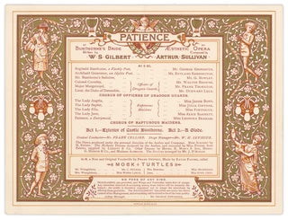 1881–1882 Gilbert & Sullivan, three programs for the comic opera “Patience” at the Savoy Theatre, London.