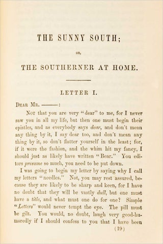 Not “A Fool’s Errand.” Life and Experience of A Northern Governess in the Sunny South.