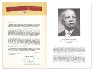 History’s Missing Pages … The Journal of Negro History. [Prospectus; Carter G. Woodson]
