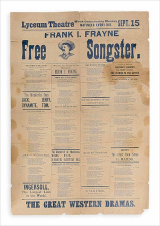 3733573] Frank I. Frayne Free Songster ... The Great Western Dramas. Frank I. Fayne