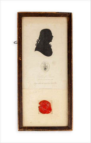 3733587] Wax seal of Robert Burns, from his great-granddaughter Martha Burns Everitt Thomas, with...