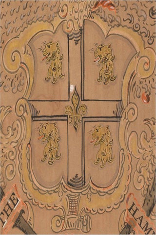 “By the Name of Hammond.” Late 18th to early 19th c. original watercolor coat-of-arms for the Hammond family of Massachusetts, possibly commissioned by Samuel Hammond, Boston Tea Party patriot.