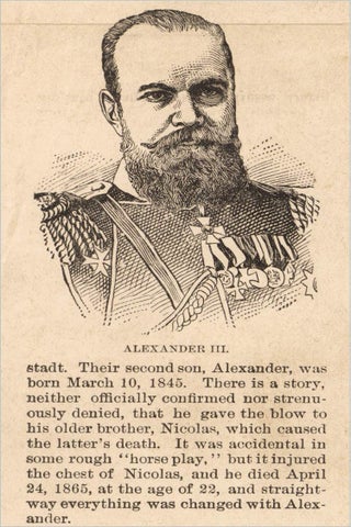 Alexander III Obituary. Price, for Use of the Plates, $1.00. American Press Association.